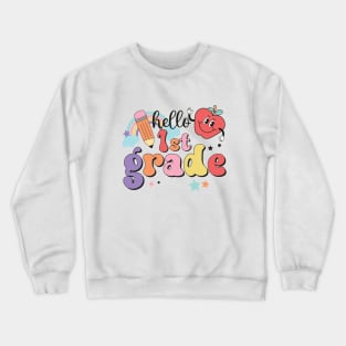 Vintage Hello First Grade Crewneck Sweatshirt